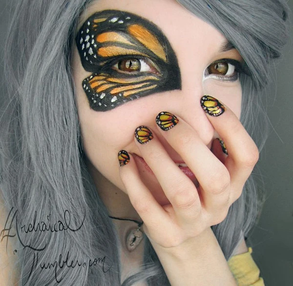 maquillage-papillon-royal-orange