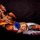 attentats-paris-bodypaint-Angela Rene Roberts, Model - Gina Starr, Title - _Paris, We Are With You_ Photo Cully Firmin